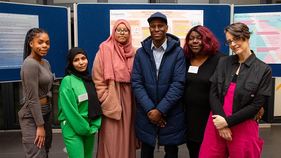 Equity Awards students, with Dr Marl’ene Edwin, Academic Lead for the project and former member of staff Dr Matthew Carlile
